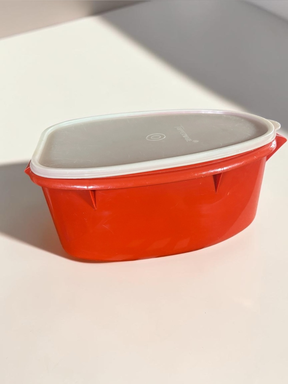 Vintage Tupperware Paprika Red Ham Roast Keeper 3 Piece Rack Lid Canada